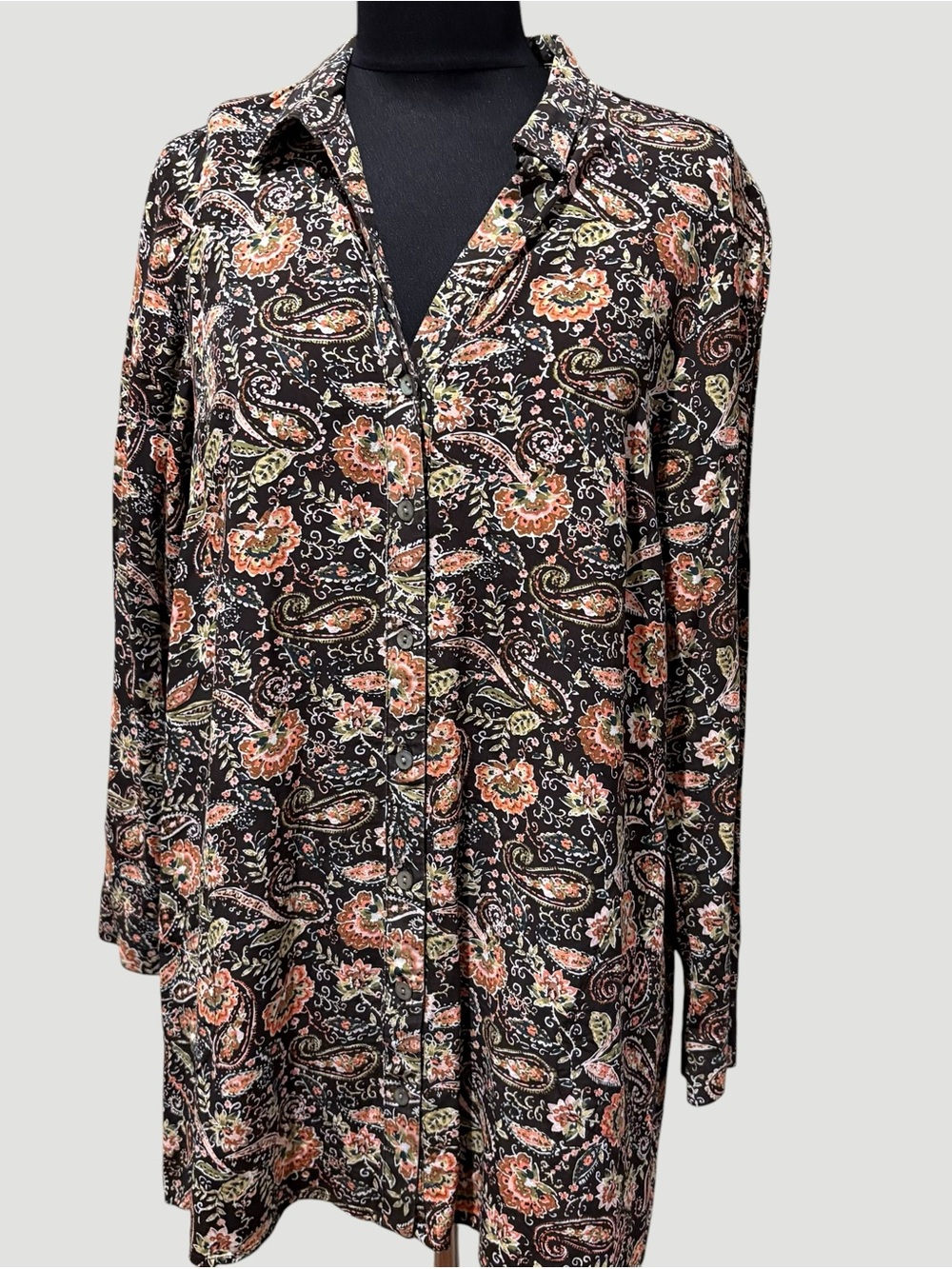 J. Jill womens Floral Paisley long sleeve tunic size S